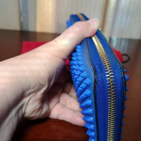 Christian Louboutin Panettone blue spiked long wallet - Picture 6 of 12